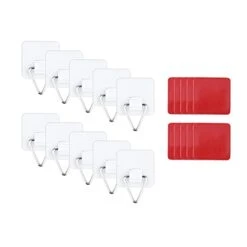 GENERIC 10 Pieces Invisible Adhesive Plate Hanger Set Vertical Plate Holders For The Wall Dish Hook Portable Self-Adhesive Wall Plate Holder