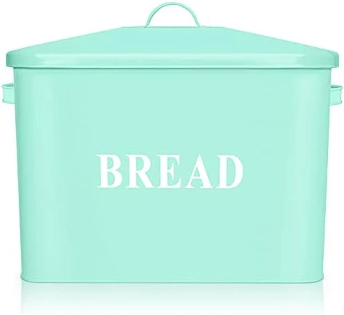 Bread Box, Metal Bread Box With Lid For Kitchen Countertop, Large Bread Bin Holder Storage Container - 13" X 9.8" X 7.3" - Holds 2+ Loaves, Modern Farmhouse & Vintage Style - White - Image 8