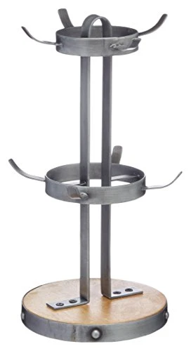 Kitchen Craft Industrial Kitchen Metal/Wooden Mug Tree Stand, 32 Cm (12.5β)