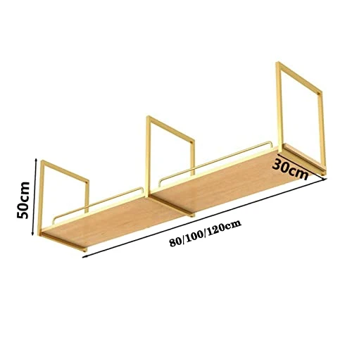 Ceiling Hanging Shelf, Kitchen Bar Counter Restaurant Hanger Shelf, Wall-mounted Flower Shelf 80/100/120cm (Size : 80X30X50CM) - Image 2