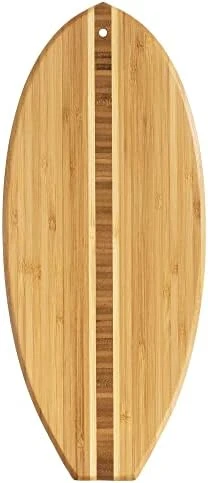 Lil' Surfer Surfboard Shaped Bamboo Serving And Cutting Board, 14-1/2" X 6", Brown - Image 7