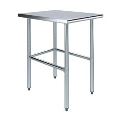 Stainless Steel Work Table Open Base | NSF Kitchen Island Food Prep | Laundry Garage Utility Bench (30" Long X 30" Deep)