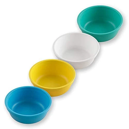 Made In USA 4 Pack 12 Oz. Bowls - Made From Eco Friendly Heavyweight Recycled Milk Jugs - Virtually Indestructible - BPA Free - Microwave & Dishwasher Safe - Fresh - With 1 Lid - Image 7