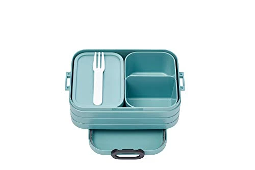Mepal , Bento Lunch Box Midi With 2 Compartments For Food Storage, A Detachable Box Including A Fork, Portable, BPA Free, Nordic Green, Holds 30.4 Oz, 1 Count