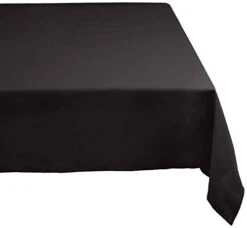 100% Spun Polyester Table Top Collection, 60x84, Black, 1 Piece