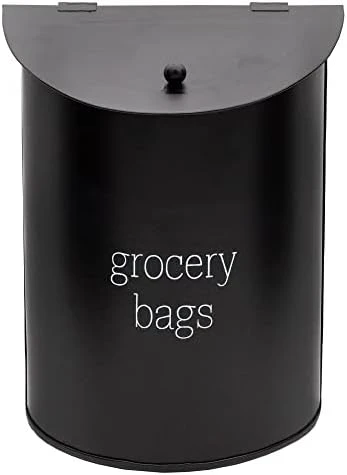 Rustic Grocery Bag Holder; Wall-Mounted Vintage Enamelware Farmhouse Style Plastic Bag Dispenser For Kitchen Or Laundry Room - Image 3