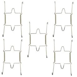 5Pcs 6-Inch Small Invisible Plate Wire Hanger Wall Holders With Protective Rubber Cover For 5" To 7" Decorative Tray