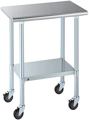 OCKPOINT Stainless Steel Table For Prep & Work With Backsplash 60x24 Inches, NSF Metal Commercial Kitchen Table With Adjustable Under Shelf And Table Foot For Restaurant, Home And Hotel - Image 8