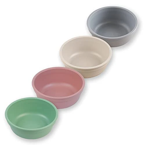 Made In USA 4 Pack 12 Oz. Bowls - Made From Eco Friendly Heavyweight Recycled Milk Jugs - Virtually Indestructible - BPA Free - Microwave & Dishwasher Safe - Fresh - With 1 Lid - Image 12