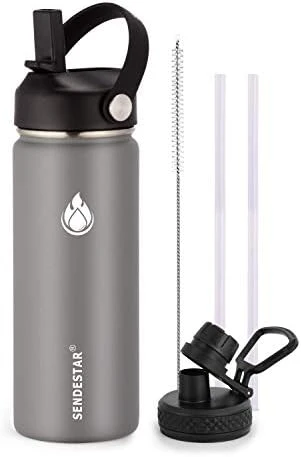 SENDESTAR Stainless Steel Water Bottle, Wide Mouth Water Bottle 18 Oz, 24oz,32 Oz,40 Oz With 2 Lids (Straw Lid), Double Wall Vacuum Insulated Leak Proof, Keep Liquids Hot Or Cold - Image 9