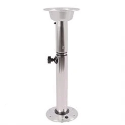 LiFuJunDong Adjustable Table Pedestal Stand, 3 Section Height Aluminum Table Pedestal Stand Base For Bar Marine Yacht Caravan Motorhome, Lightweight, Detachable, 16.9-28.7In, Silver