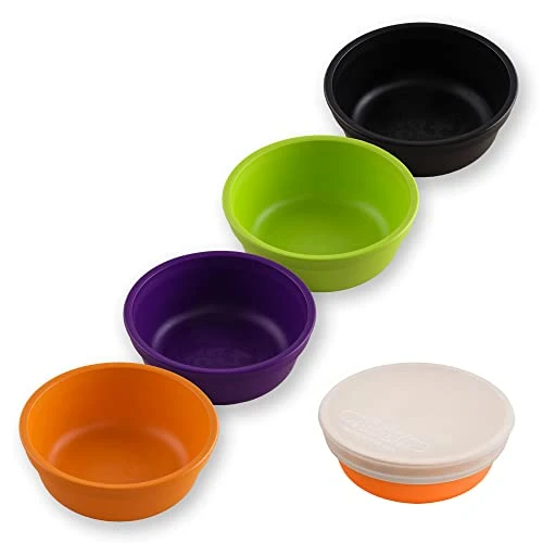 Made In USA 4 Pack 12 Oz. Bowls - Made From Eco Friendly Heavyweight Recycled Milk Jugs - Virtually Indestructible - BPA Free - Microwave & Dishwasher Safe - Fresh - With 1 Lid - Image 10