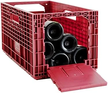3-Pack Weinbox Crates Wine Storage | Stores Up To 36 Bottles | Color: Burgundy - Image 8