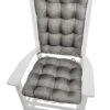 Yden Grey Rocking Chair Cushions - Size Extra-Large - Latex Foam Filled Seat Pad And Back Rest Cushion - Machine Washable, Reversible, Linen Look (XL - Gray)