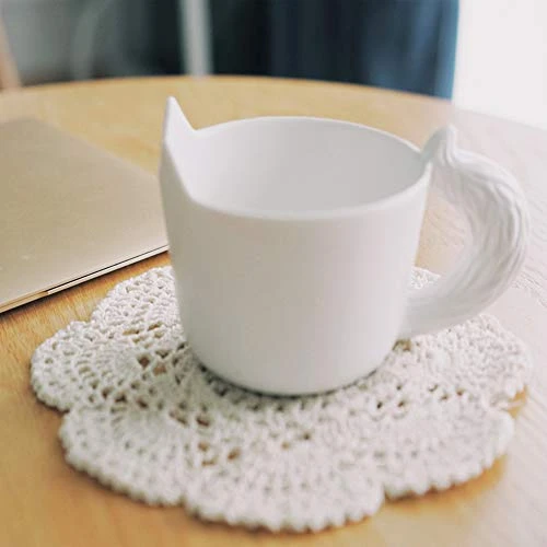 8 Inch Doilies Crochet Round Lace Doily Handmade Placemats 100% Cotton Crocheted Coasters, Pack Of 4 (Beige) - Image 3