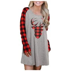 Womens 2022 Fall Fashion Tops Fall Loose Tops Sweatshirts Long Sleeve Christmas Print Crew Neck Pullover Top Fall