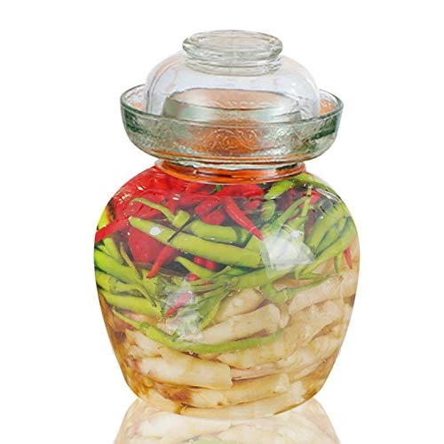 Traditional Glass Fermenting Jar With Lid,Glass Fermentation Tank For Pickling Kimchi Sauerkraut,VHF-001