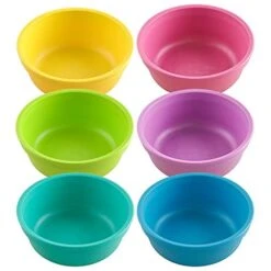 12 Oz. Bowls For Snacks, Desserts, Or Small Side Dish In Yellow, Lime, Pink, Purple, Aqua & Sky Blue-BPA Free- Made In USA From Eco Friendly Recycled Milk Jugs - Sorbet - Set Of 6
