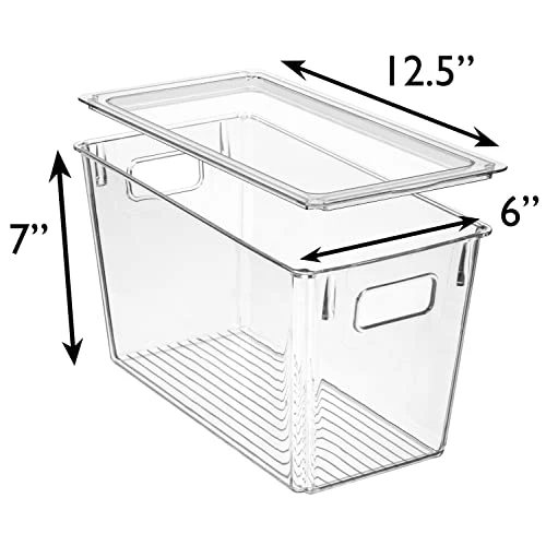 Plastic Storage Bins With Lids β Perfect Kitchen Organization Or Pantry Storage β Fridge Organizer, Pantry Organization And Storage Bins, Cabinet Organizers - Image 5
