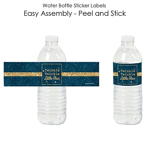 Twinkle Twinkle Little Star - Baby Shower Or Birthday Party Water Bottle Sticker Labels - Set Of 20