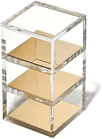 3 Tier Stackable Acrylic Organizer W/Silver Base β Functional & Elegant Desk Organizer For Office Or Home β Helps Keep All Your Little Bits Together - Green With Silver/Round - Image 7