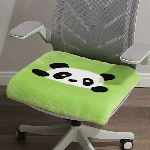 Sheepskin Chair Cushion Non-Slip Back Square Genuine Fur Chair Cover Silky Natural Wool Seat Cushion Pad Soft Area Rugs Carpet For Home Office Restaurant Chair 18x18 Inch (Pack Of 1), Ivory White - Image 9