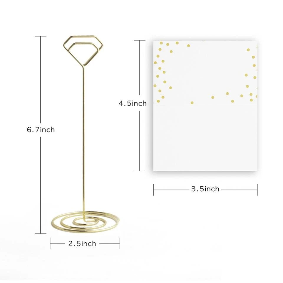 12Pcs Unique Table Number Holders With 14Pcs Place Cards, Place Card Holder, Table Card Holder, Table Number Stands, Picture Clips Name Card Photo Holder For Wedding Birthday Party Baby Shower - Image 2