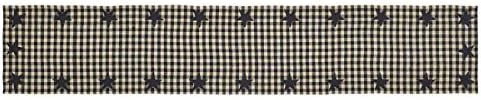Lack Star Runner Woven 13x36 Country Rustic Kitchen Tabletop Design, Raven Black And Tan - Image 6