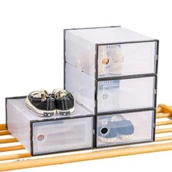 N/A Caja De Zapatos De Apertura Lateral Transparente Armario De Zapatos De ExhibicióN De Baloncesto De Baloncesto Engrosado Caja De Zapatos De Vuelo Inteligente Armario De Zapatos 1 Pack