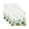 Spring Summer Cloth Napkins 18 X 18 Inch, Eucalyptus Floral Party Dinner Decoration Washable Napkins Set Of 4