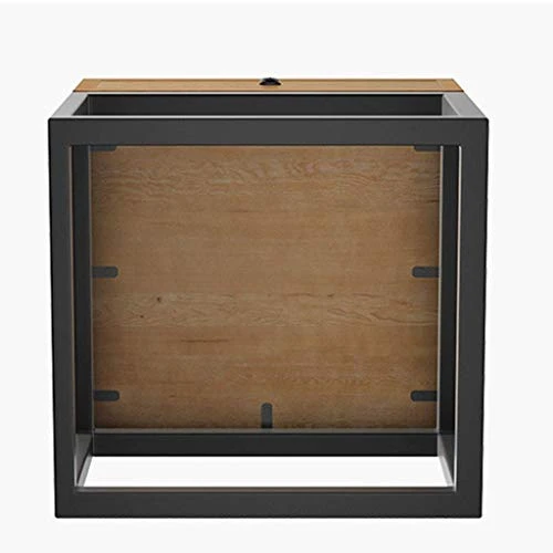 Solid Wood Bedside Table With Iron Design, Small Sofa Table With Antique Corner, Square Bedside Table, Simple Living Room, Coffee Table With Elegant Drawer - Image 4