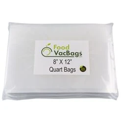 100 8" X 12" Vacuum Seal Bags, Food Storage, Food Saver Compatible, BPA Free, Commercial Grade, Heavy Duty, Sous Vide Cooking