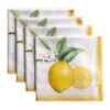D' Hermine Napkin 100% Cotton Cloth Napkin Set Of 4 Decorative Washable Napkins, Home, Kitchen, Dining, Cocktail Parties & Camping, Limoncello - Spring/Summer (20”X20”)