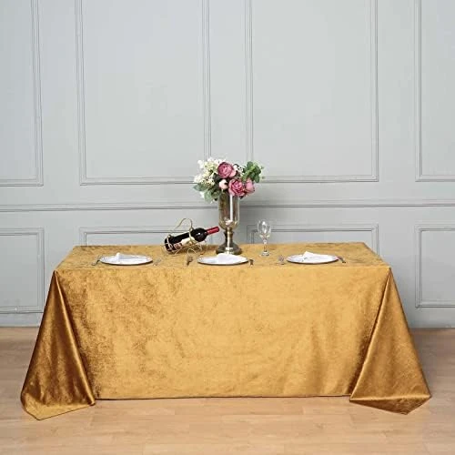 Premium Velvet Black 90" X 132" Rectangle Tablecloth For Wedding Party Events - Image 11