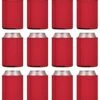 TahoeBay 12 Neoprene Can Sleeves For Standard 12 Ounce Cans Blank Beer Coolers (Red, 12)
