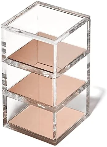 3 Tier Stackable Acrylic Organizer W/Silver Base β Functional & Elegant Desk Organizer For Office Or Home β Helps Keep All Your Little Bits Together - Green With Silver/Round - Image 6