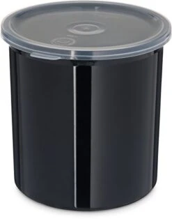 ™ Round Storage Container With Lid, 1.2 Quart Crock, Black