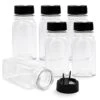 6 Pack 9.5 Oz Plastic Spice Jars With Black Cap, Clear And Safe Plastic Bottle Containers With Shaker Lids For Storing Spice, Herbs And Seasoning Powders, BPA Free, Made In USA