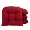 Gripper Twillo Universal Non-Slip Tufted Chair Cushions, 15" X 15", Red 4 Pack