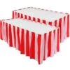 2 Pieces Red White Striped Table Skirt Circus Theme Table Skirt For Carnival Home Decoration Party Supplies