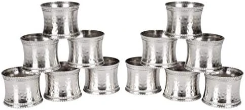 Metal Napkin Rings Set Of 12, Butterfly Napkin Holders, Hammered Napkin Rings Bulk For Party Decoration, Dinning Table, Everyday, Family Gatherings - A Great Tabletop Décor - Silver - Image 14
