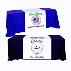 Custom Table Runner 24"x72" Add Your Business Logo Or Any Text, Free Basic Custom Design 2x6 Ft (24"x72")