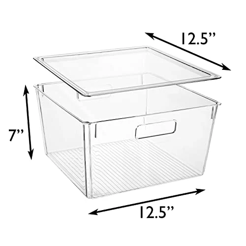 Plastic Storage Bins With Lids XL β Perfect Kitchen Organization Or Pantry Storage β Fridge Organizer, Pantry Organization And Storage Bins, Cabinet Organizers - Image 4