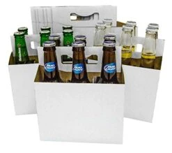 150 Six Pack Beer Bottle Holder That Fits 12-16oz Bottles Sturdy | Cardboard Holds Six Bottles | Beer Bottle Carrier For Safe And Easy Transport - (150 Pcs White) FAST SAME DAY SHIPPING