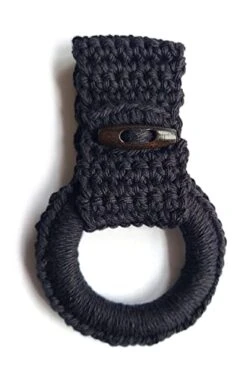 Sysaic Knotz Hanging Kitchen Towels Ring - Towel Holder For Kitchen Towels With Hanging Loop - Kitchen Towel Hanger Unique House Warming Gift (Black)