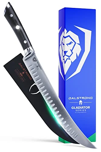 Butcher Knife - 10 Inch - Gladiator Series Elite - Cimitar Breaking Knife - Forged High-Carbon German Steel - Razor Sharp Meat Kitchen Knife - Sheath Included - NSF Certified