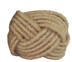 Ute Burlap Napkin Ring - Nautical Farmhouse Napkin Rings Set Of 6- Hand Made By Skilled Artisans - A Beautiful Complement To Your Dinner Table Décor (6 Pack)