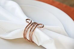 Set Of 4 Copper Wire Napkin Rings - Elegant Napkin Rings Holders For Thanksgiving, Christmas, Holidays, Weddings, Parties, Events And Special Dinners