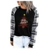 Womens 2022 Fall Fashion Tops Cute Plus Size Sweatshirts Long Sleeve Fashion Christmas Print Pullover Top Streetwear