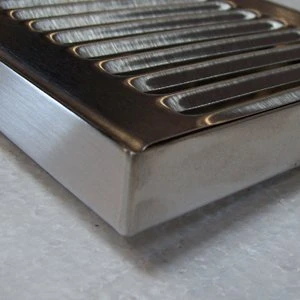 ACU Precision Sheet Metal 0100-24 Surface Mount Drip Tray, No Drain, Stainless Steel, 4 Brushed Finish, 5" X 24" X 3/4", Silver - Image 2